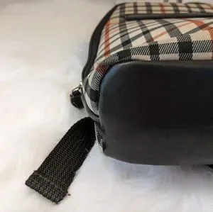 JACK GEORGES?? Backpack Bag Plaid Academia Leather Black Cream, unisex ? Jack Georges | Bags | Jack Georges Backpack Bag Plaid  main image 4